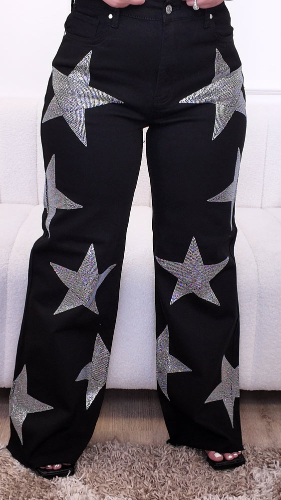 Crystal Star Jeans (Black) CL590