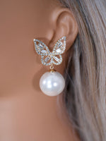 Pearl Butterfly Earrings JW44