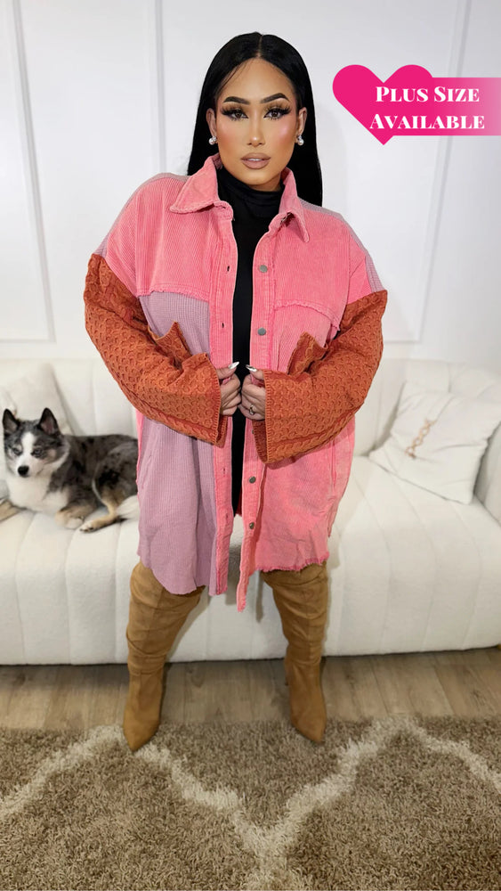 Plus Size Shame Pink Jacket CL406