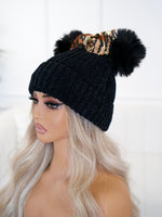 Gold Stripes Bow Beanie BB682