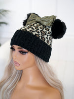 Cheetah Bow Beanie BB708