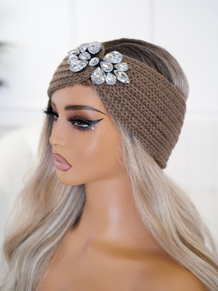 Tan Crystal Headband BB712