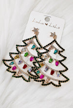 Bling Christmas Tree Earrings (Gold) JW01