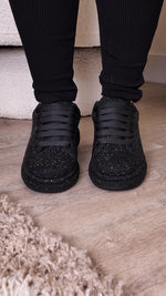 Black Crystal Platform Sneakers SH24
