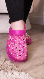 Hot Pink Crystal Shoes SH44
