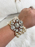 Monroe Pearl Crystal Bracelet (Gold) JW41