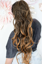 Brown Ombre Wavy Mix Ponytail Pt116