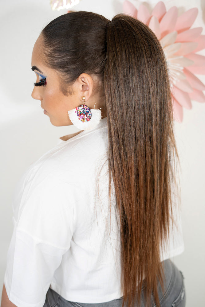 Straight Ombre Brown Ponytail Pt137