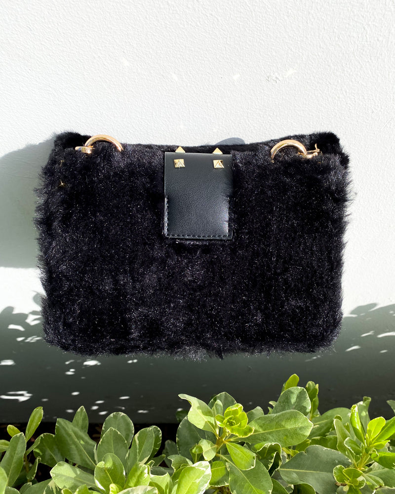 Faux Fur Handbag (Black) PS04