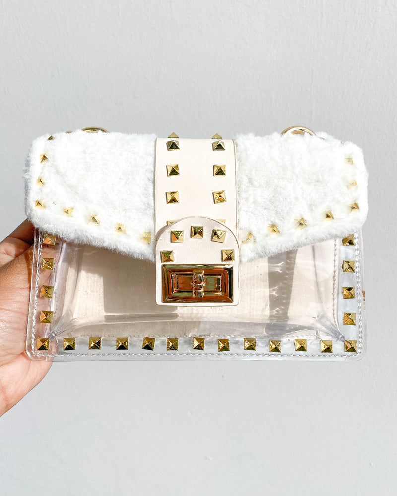 Faux Fur Handbag (White) PS05